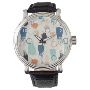 Colorful Paint Blotches en Splats Horloge