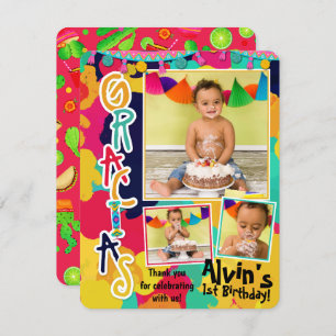 Colorful Paint Fiesta Gracias Dank je wel Kaart