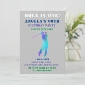 Colorful Paint Golf Thème Anniversaire Invitations (Debout devant)