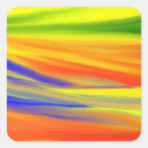 COLORFUL PAINT RAINBOW ART VIERKANTE STICKER