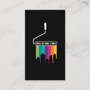 Colorful Paint Roller LGBT Funny Painting Visitekaartje