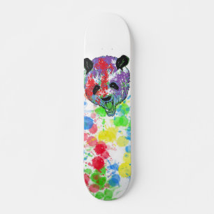 Colorful Paint Splash Panda Skateboard