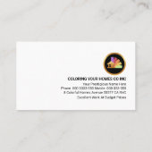 Colorful Paint Splatter Home Painter Service Visitekaartje (Achterkant)