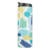 Colorful Paint Strokes en Monogram Thermosbeker (Geroteerd rechts)