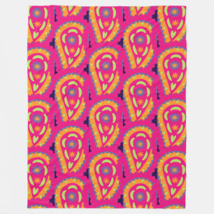 Colorful Paisley Fleece Deken