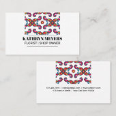 Colorful Paisley Flower Pattern Visitekaartje (Voorkant / Achterkant)