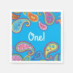 Colorful Paisley Kids Birthday Party Servet