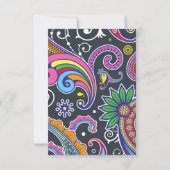Colorful Paisley, Paisley Pattern, Wedding RSVP Kaartje (Achterkant)