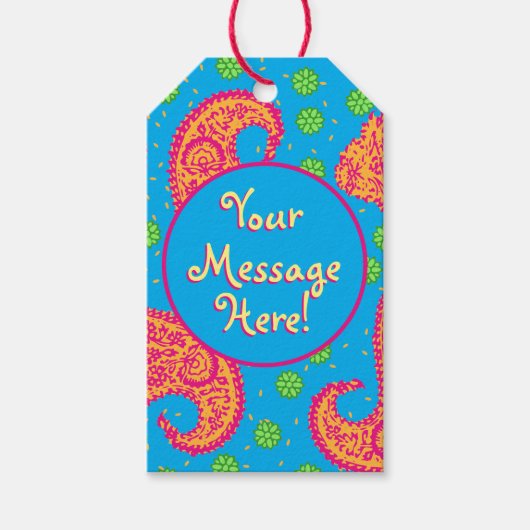Colorful Paisley Pattern Cadeaulabel (Voorkant)