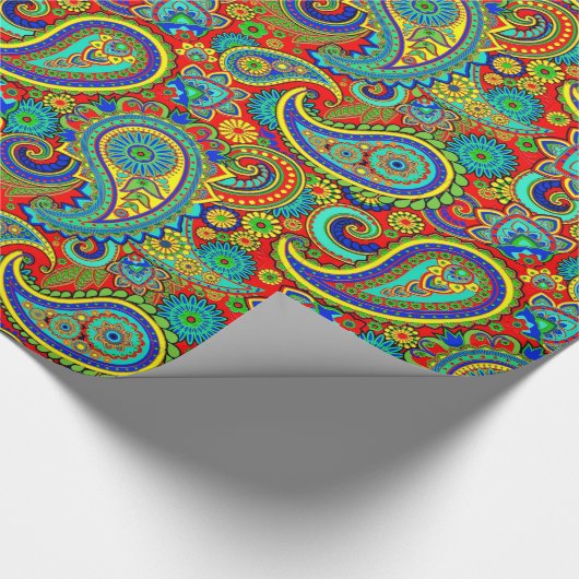 Colorful  Paisley Pattern Cadeaupapier (Hoek)