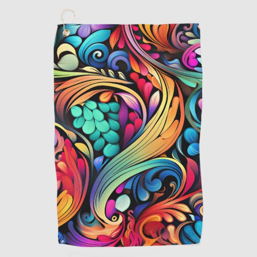 Colorful Paisley Pattern Golfhanddoek (Voorkant)