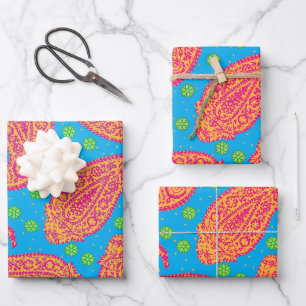 Colorful Paisley Pattern Inpakpapier Vel