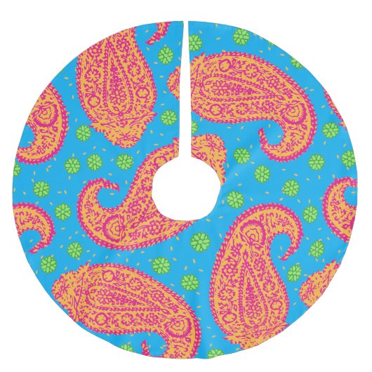 Colorful Paisley Pattern Kerstboom Rok (Voorkant)