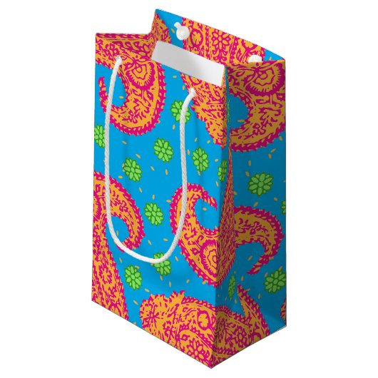 Colorful Paisley Pattern Klein Cadeauzakje (Voorkant Gekanteld)
