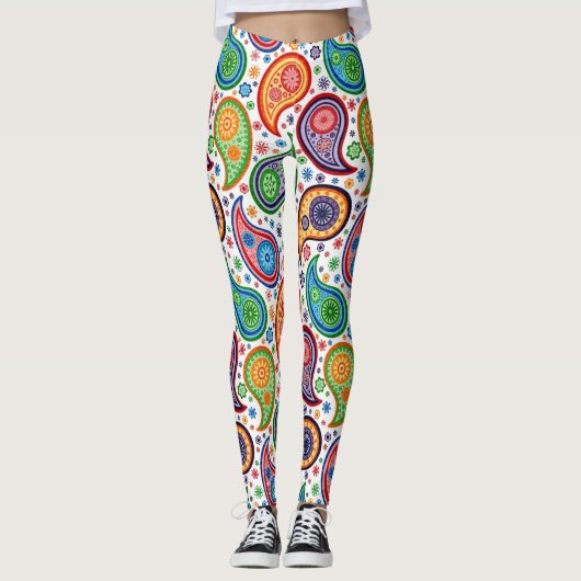 Colorful  Paisley Pattern Leggings (Voorkant)