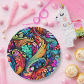 Colorful Paisley Pattern Papieren Bordje (Feest)