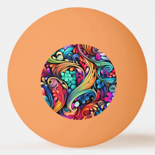 Colorful Paisley Pattern Pingpongballen (Voorkant)