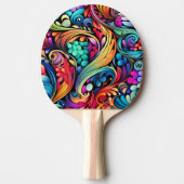 Colorful Paisley Pattern Tafeltennisbatje (Voorkant)