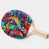 Colorful Paisley Pattern Tafeltennisbatje (Zijkant)