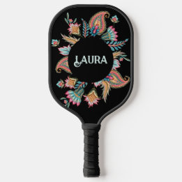 Colorful Paisley Personalized Pickleball Paddle