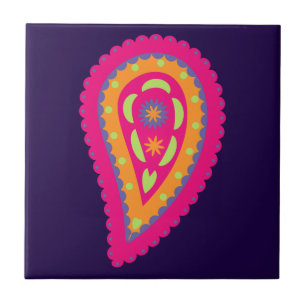 Colorful Paisley Tegeltje