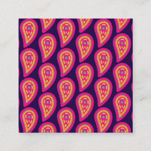 Colorful Paisley Vierkante Visitekaartje