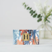 Colorful Palm Trees Pattern Visitekaartje (Staand voorkant)