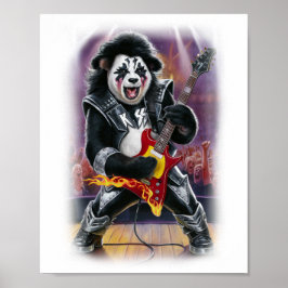 Colorful Panda Design on a White Poster