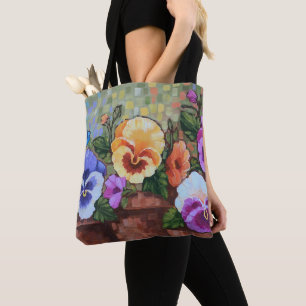 "Colorful Pansies" 16 x 16" Canvas tas