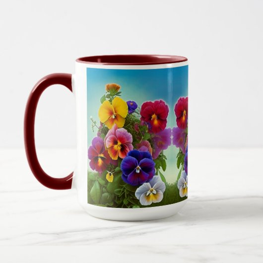 Colorful Pansies - AI ART Mok (Links)