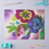 Colorful Pansies - AI ART Tissuepapier (Craft)