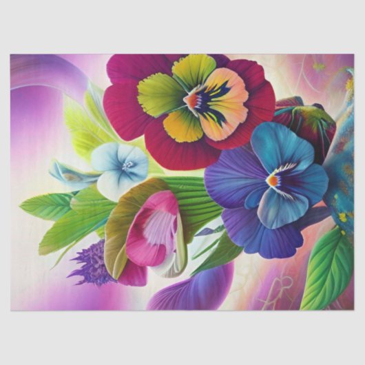 Colorful Pansies - AI ART Tissuepapier (Voorkant)