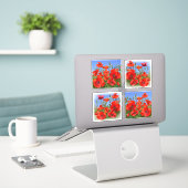 Colorful Pansies Contour Sticker (Laptop op bureau)