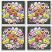 Colorful Pansies Sticker (Voorkant)