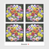 Colorful Pansies Sticker (Vel)