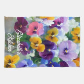 Colorful Pansies Theedoek (Horizontaal)