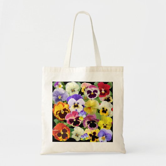 Colorful Pansy Patchwork Tote Bag (Voorkant)