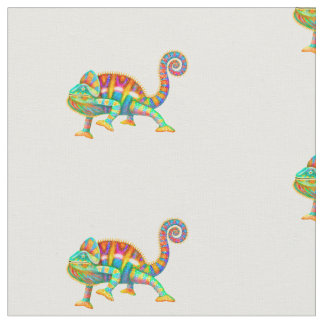 Colorful Panther Chameleon Cotton Fabric Stof
