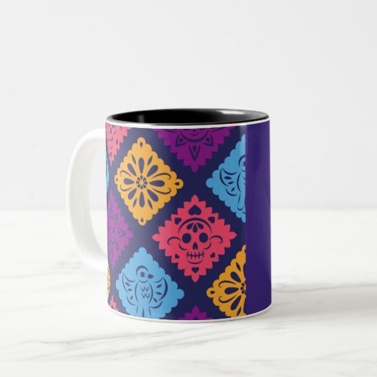 Colorful Papel Picado Fiesta Pattern Mug – Customi (Devant gauche)