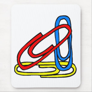 Colorful Paperclips Elementaire schoolkleuren Muismat