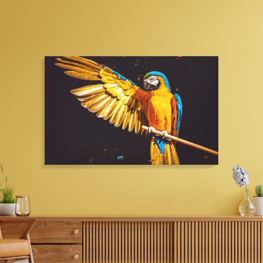 Colorful Parakeet Bird Canvas Afdruk (Insitu (Woonkamer))