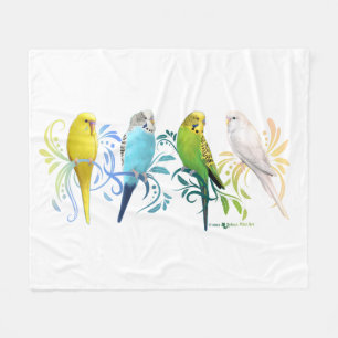 Colorful Parakeets Fleece Deken