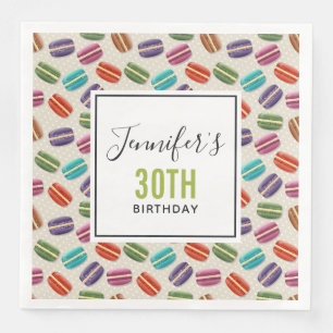 Colorful Parisian Macarons Pattern Birthday Servet