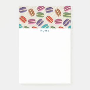 Colorful Parisian Macarons Pattern Post-it® Notes