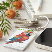 Colorful Parrot Acrylic Keychain – Bird & Plant (Voorkant Rechts)