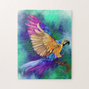 Colorful Parrot Jigzaag Puzzle Painting Legpuzzel