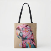 Colorful Parrot Tote Bag with Artistic Brushstroke (Devant)