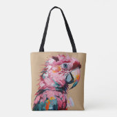Colorful Parrot Tote Bag with Artistic Brushstroke (Dos)