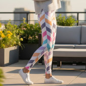 Colorful Pastel Chevron Pattern Leggings