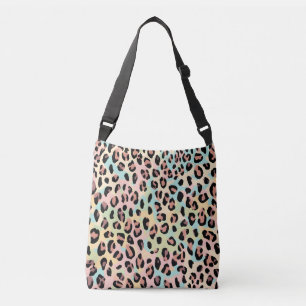 Colorful Pastel Leopard Print Crossbody Tas